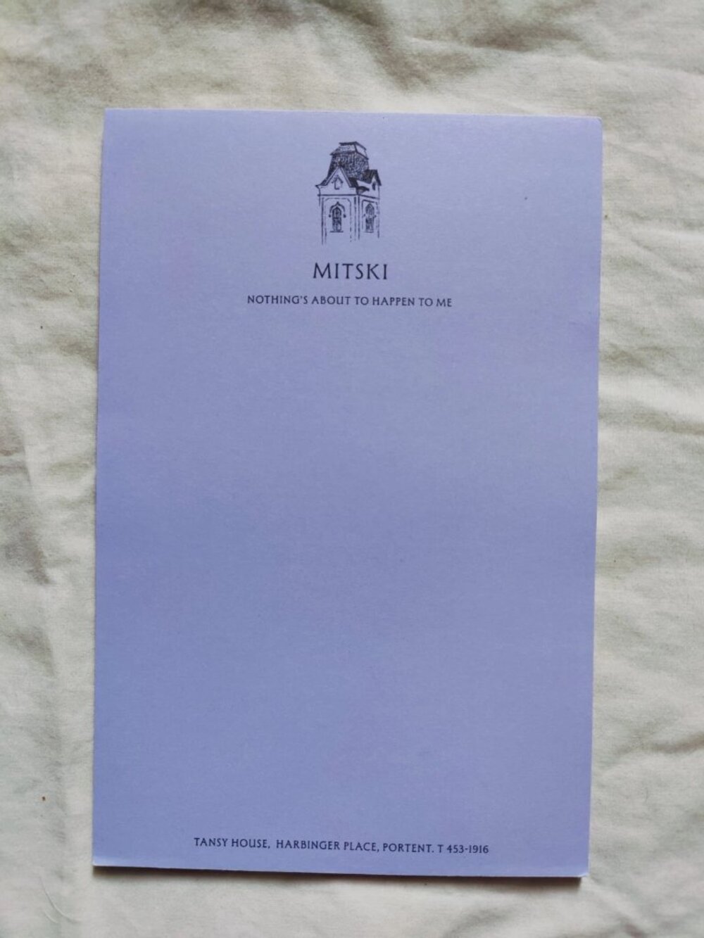 Mitski RARE Promotional Notepad Nothing's About to Happen Promo Release Item